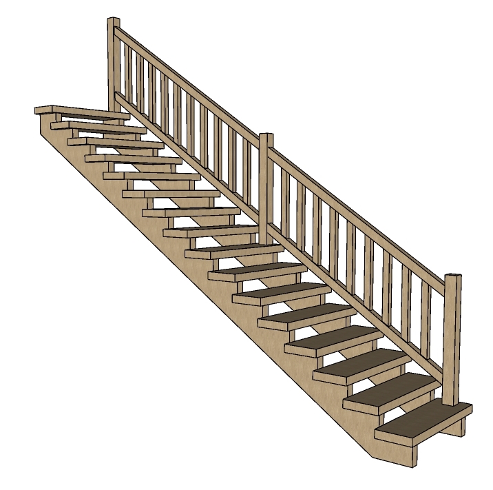 Dřevěné schodiště do srubu